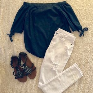 Black studded sandals